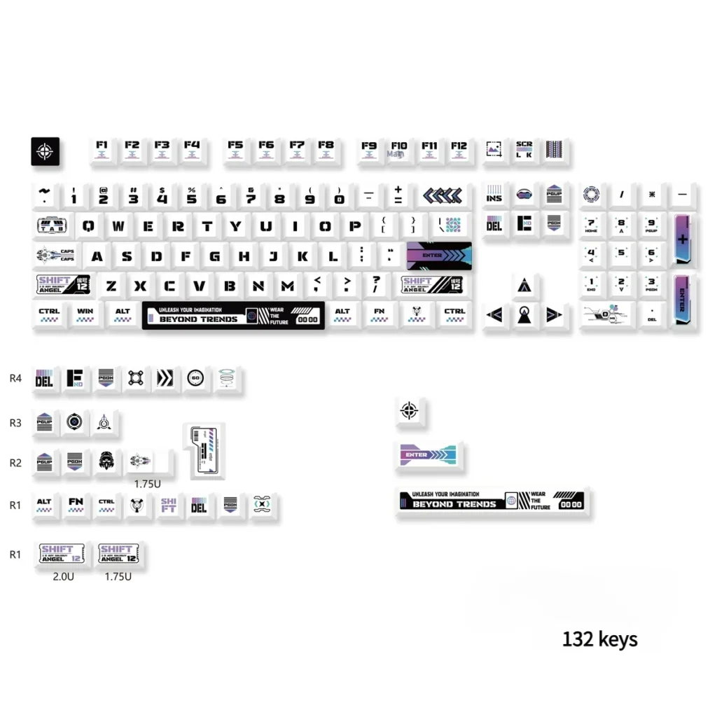 Ergonomic Cherry profile of Warframe keycaps highlighting typing comfort