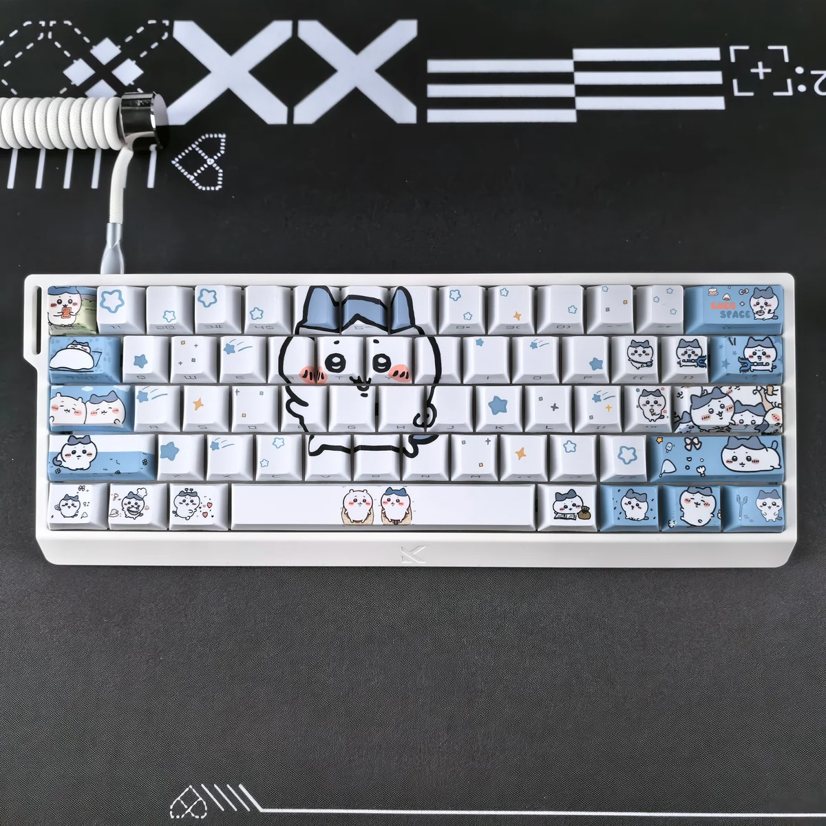 Detailed texture view of Chiikawa Hachiware Cherry Keycap Sleek design and material