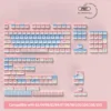 Top-down view of the Cinnamoroll keycap set on a keyboard, showing full coverage