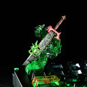 Side profile of the Corrupted Ashbringer keycap, demonstrating its Cherry profile compatibility and overall sculpt.