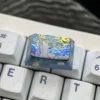 Cosmic Cat Titanium Keycap - Handcrafted Celestial Design