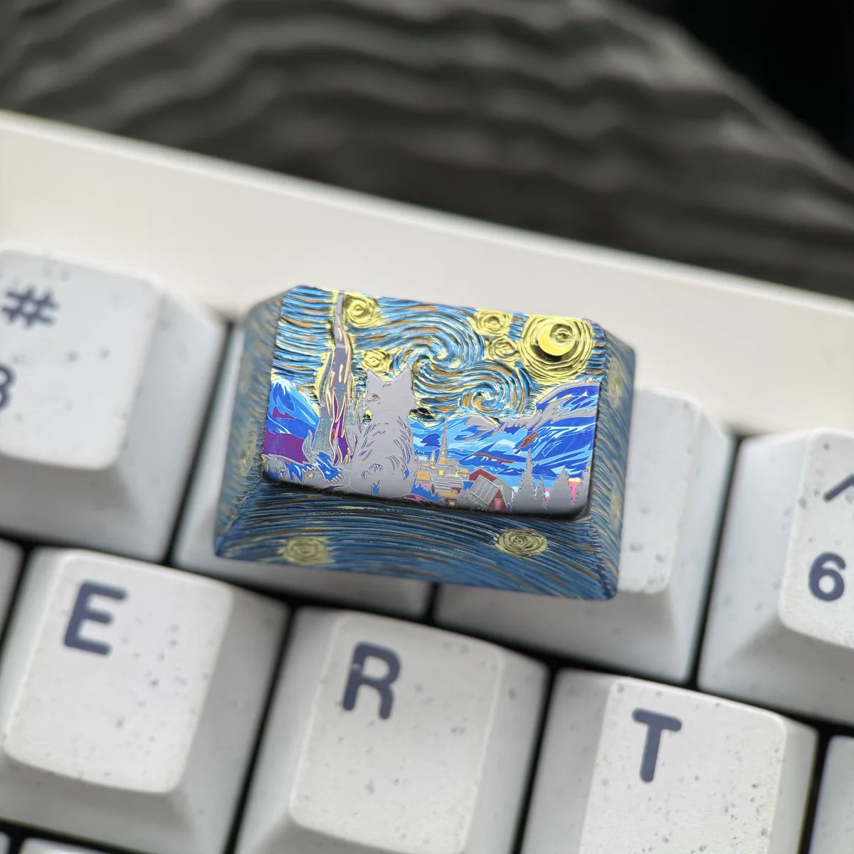 Cosmic Cat Titanium Keycap product image