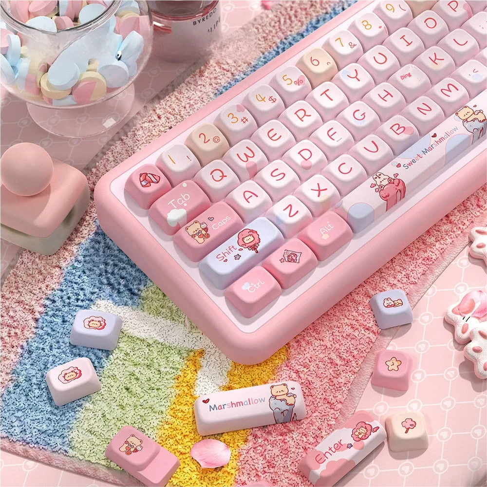 Full layout view of the 158-key Cotton Candy Dream set, showing modifier keys and spacebar.