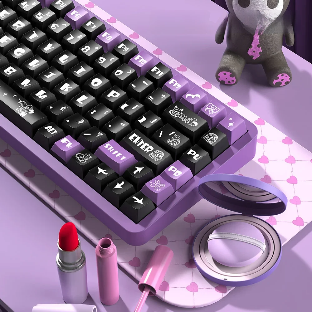 Individual Dark Devil keycaps showcasing various unique devil and accent designs.