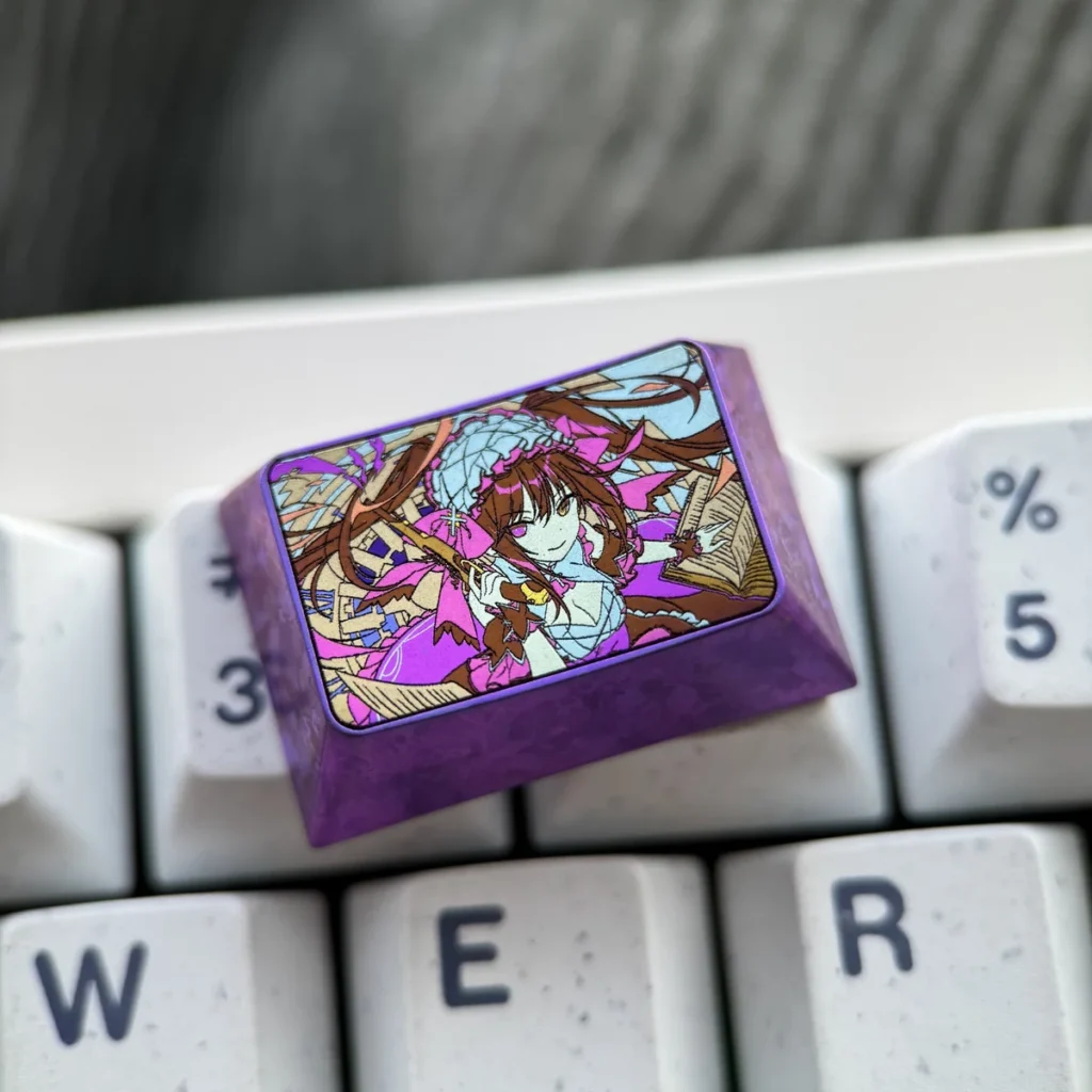Collection of Date A Live themed titanium keycaps, featuring the Kurumi Tokisaki design.