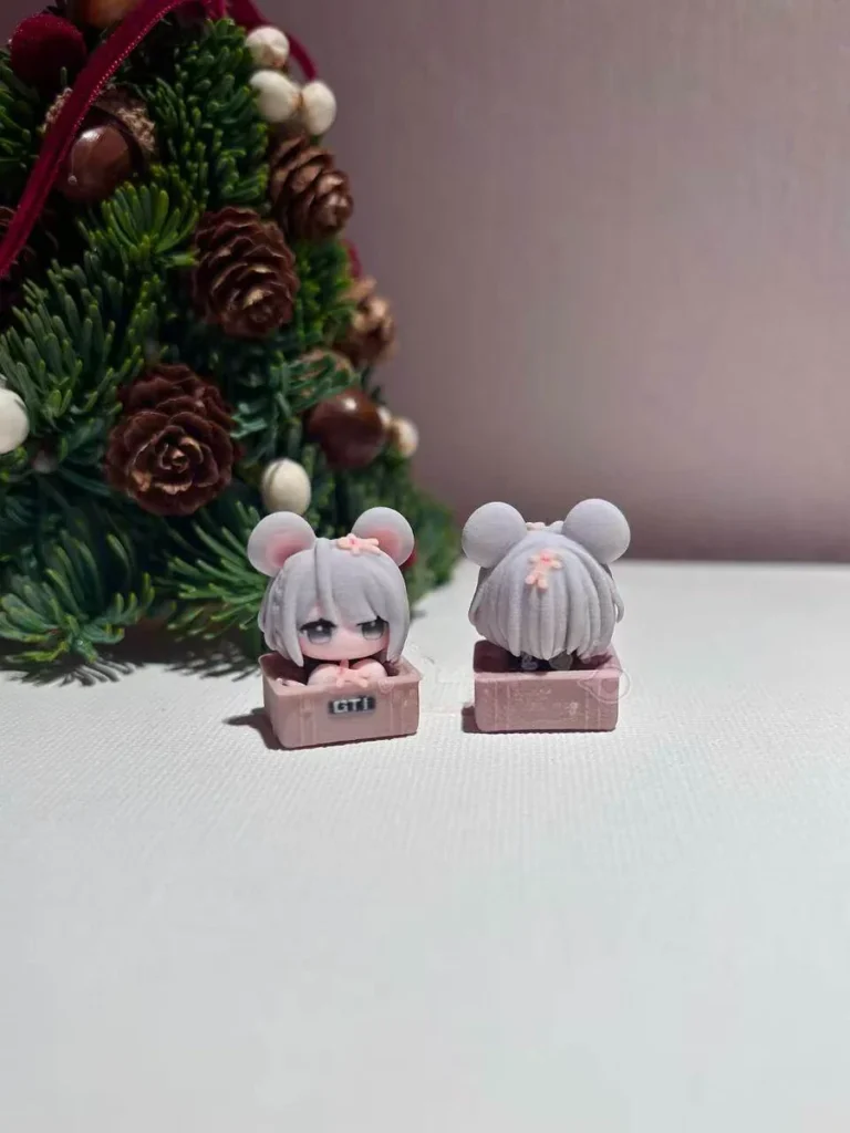Collection of Delta Force Hackclaw mouse keycaps on a keyboard