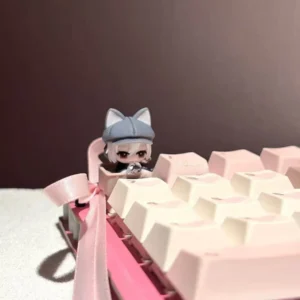 Side view showcasing Cherry profile of Luna artisan keycap