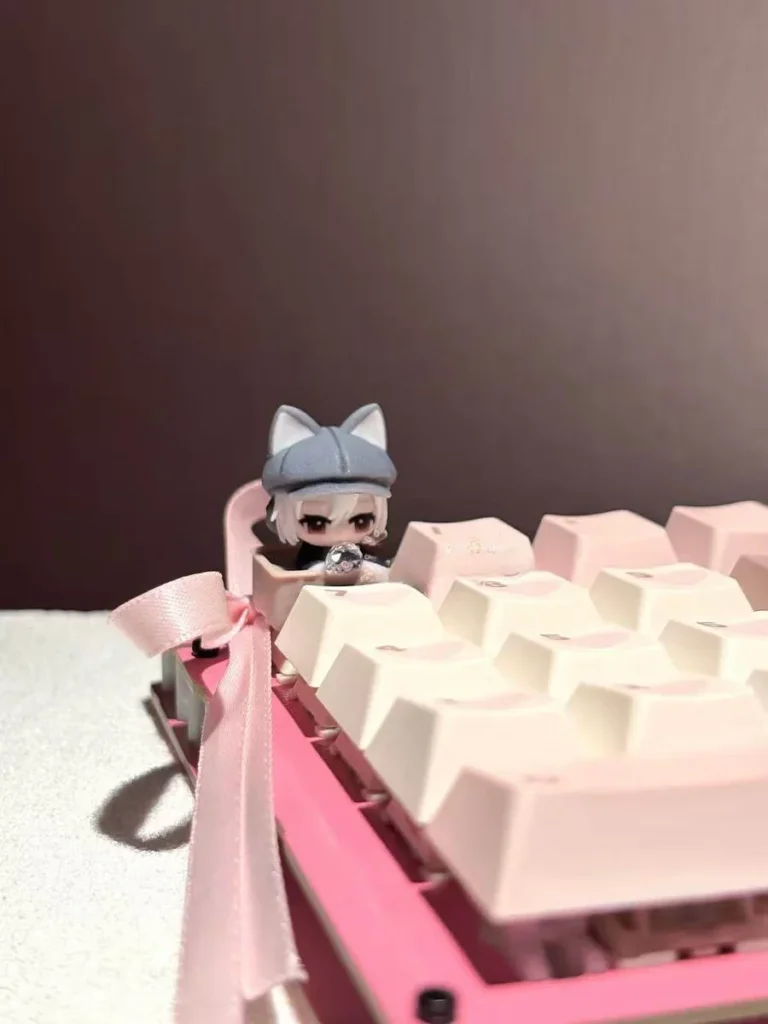 Side view showcasing Cherry profile of Luna artisan keycap