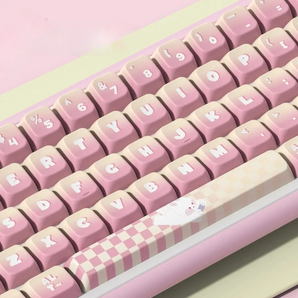 Overview of the 158-key Dessert Rabbit set, showcasing various keycap sizes and novelty keys.