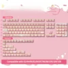 Detail of the pastel pink and yellow gradient color scheme on the Dessert Rabbit keycaps.