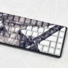 Detail view of PBT texture and Cherry profile of Straw Hat keycaps