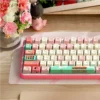 Detailed shot of individual Spirited Away keycaps, showing the vibrant dye-sublimated legends and PBT texture