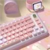 Detailed shot of dye-sublimated legends on Lily Valley PBT keycaps