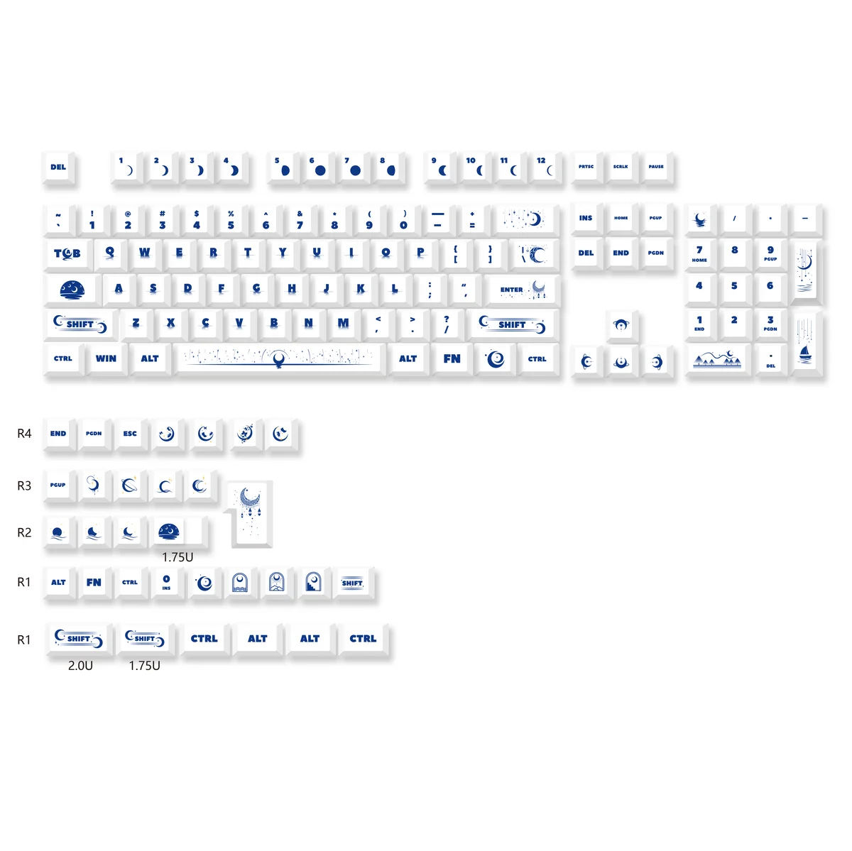 Macro shot of a modifier key from the Sea Moon Keycap Set