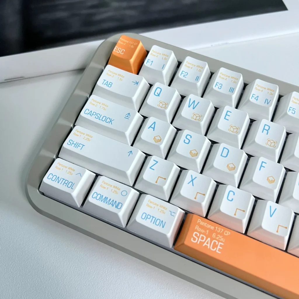 Close-up view of a Dynamic Storm keycap, highlighting the intricate dye-sublimated storm patterns and crisp legends.