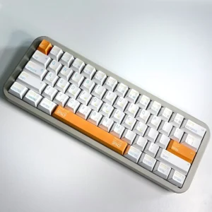 Dynamic Storm PBT Keycap Set installed on a mechanical keyboard, showcasing the full layout and vibrant storm design.