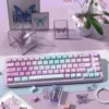 Ethereal Purple Butterfly Keycap Set on mechanical keyboard