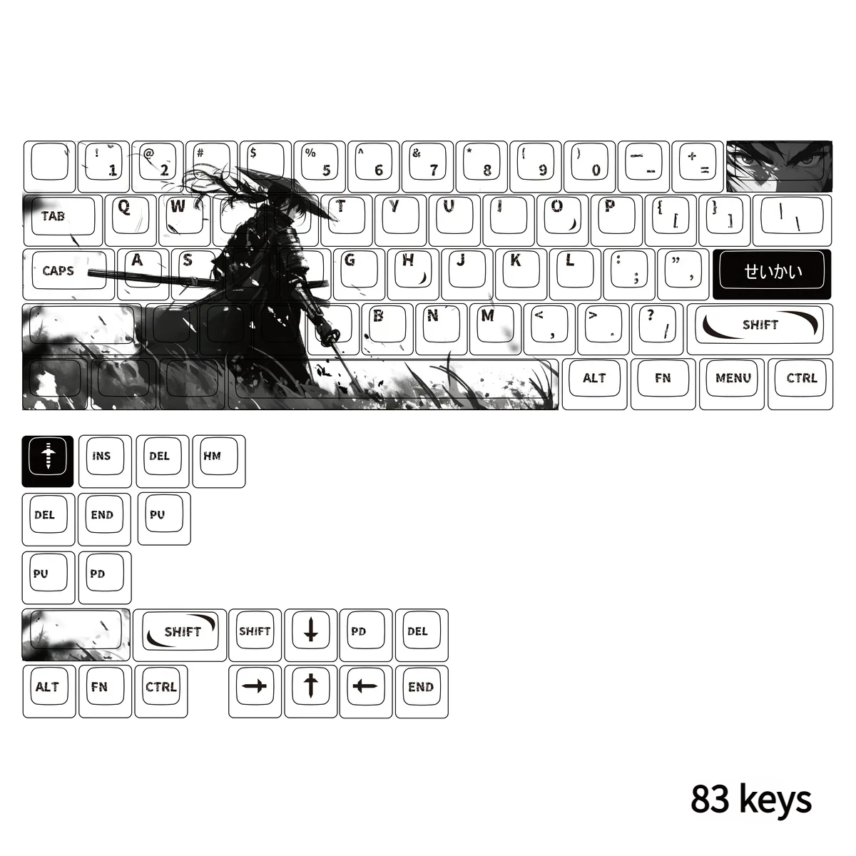 Side profile of Expressive Warrior Cherry Keycap Unique original showing keycap shape and fit