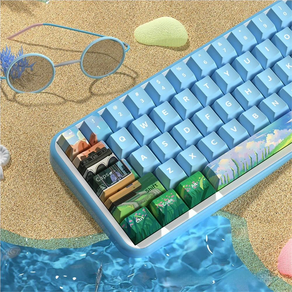 Close-up of Freeze Summer Cherry Keycap Vibrant PBT Dye-Sub highlighting details and finish