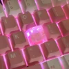 Crushed Ice Grape Keycap installed on a keyboard, demonstrating its OEM profile and vibrant color.