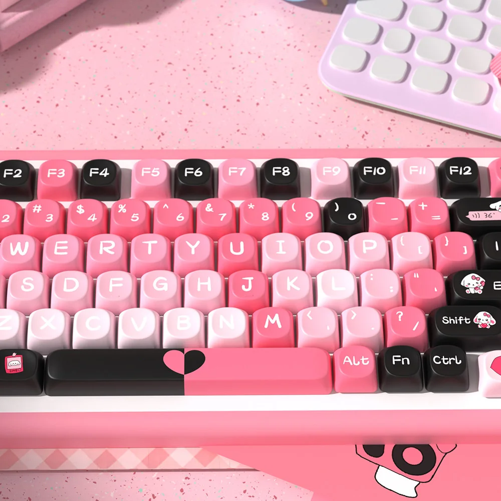 Full 158-key Heartbeat set laid out, showcasing all keycap sizes and compatibility options