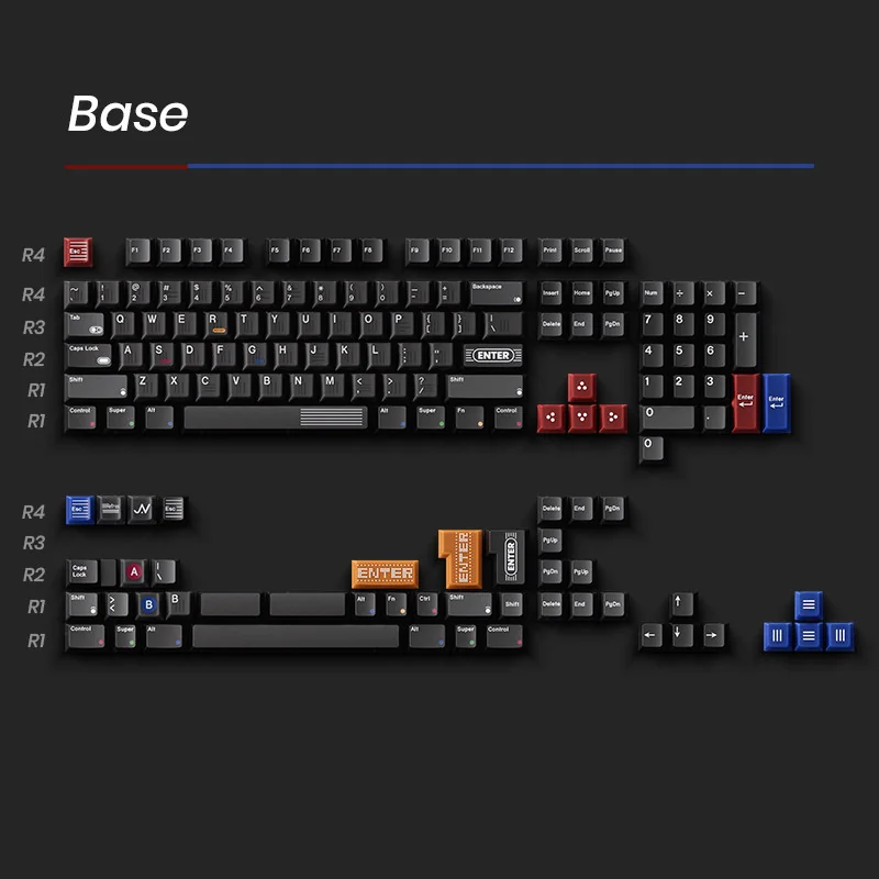 Black and gold custom keycaps for mechanical keyboard