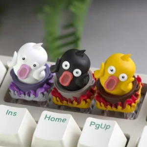 Whimsical Hotpot Duck Artisan Keycap on a mechanical keyboard