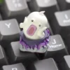 Close-up of Handcrafted Resin Hotpot Duck Keycap with intricate details
