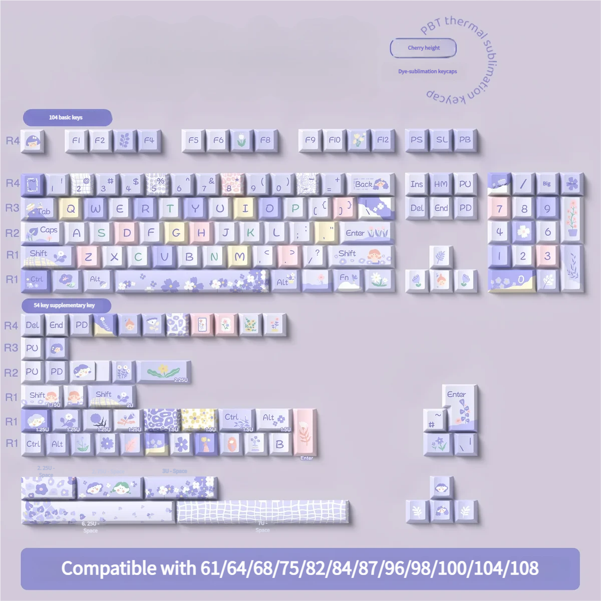 Keycap puller removing a Floral Girl keycap, demonstrating easy installation for MX switches.