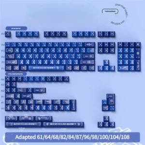 Detailed view of space-themed legends on Interstellar Journey keycaps