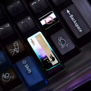 Interstellar Metal Alloy Keycap Black Hole design on a keyboard