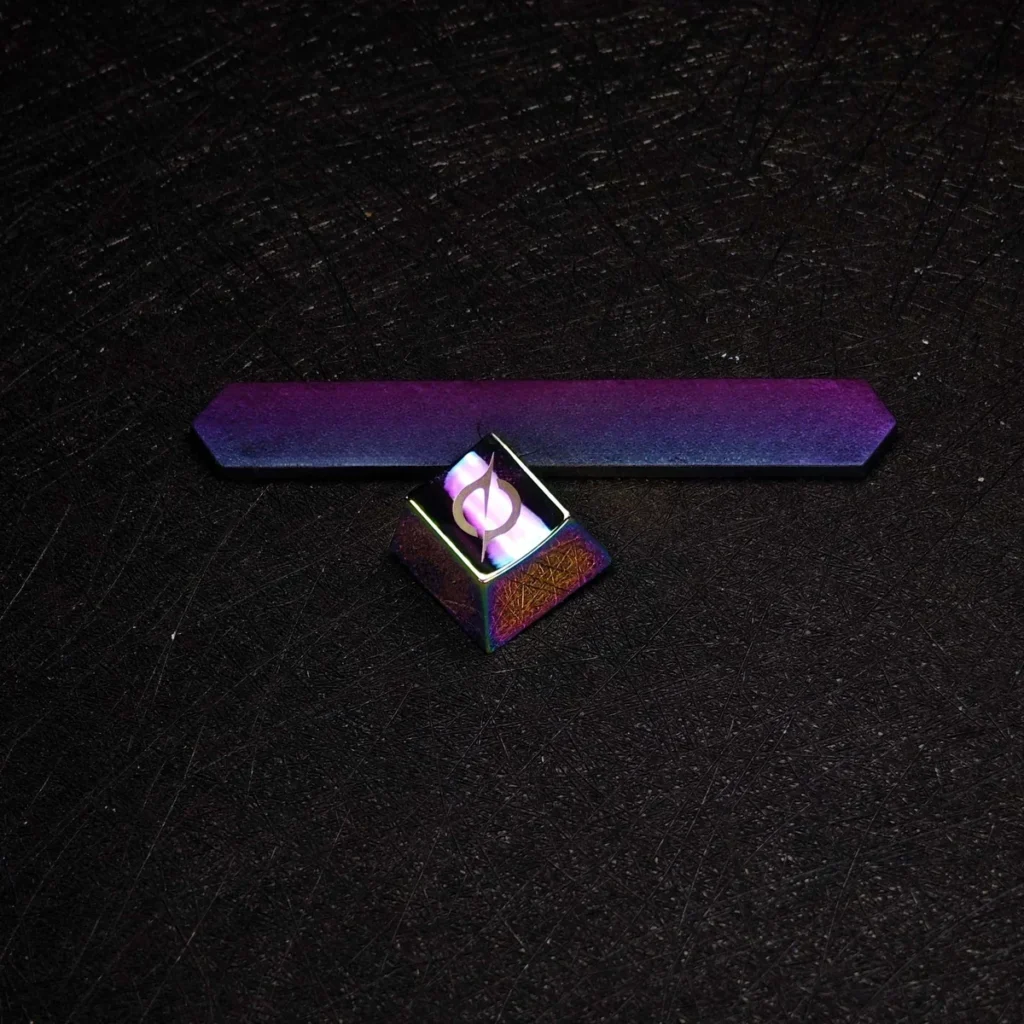 Side view of the Interstellar keycap showcasing its premium metal profile