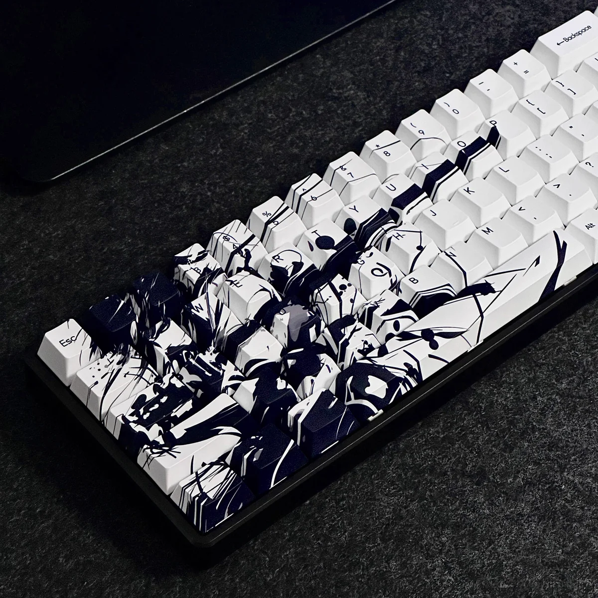 Close-up of Kawasaki Cherry Keycap Set Durable PBT highlighting handcrafted details and finish