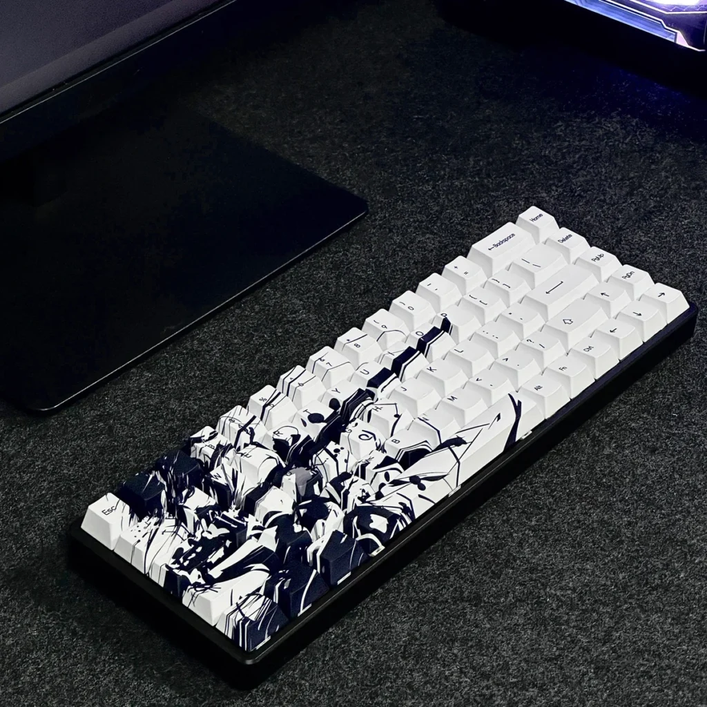 Kawasaki Cherry Keycap Set Durable PBT installed on a mechanical keyboard setup