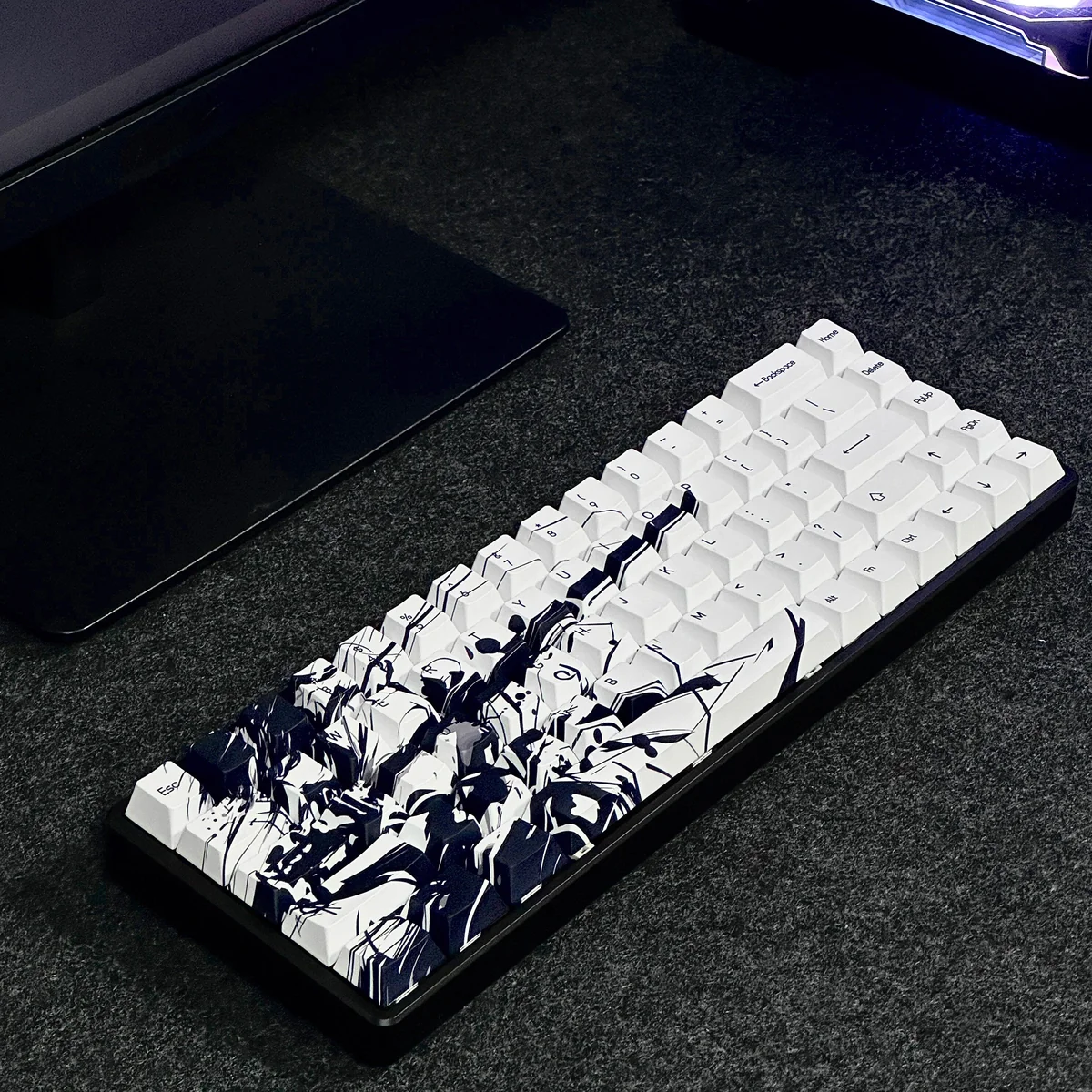 Kawasaki Cherry Keycap Set Durable PBT installed on a mechanical keyboard setup