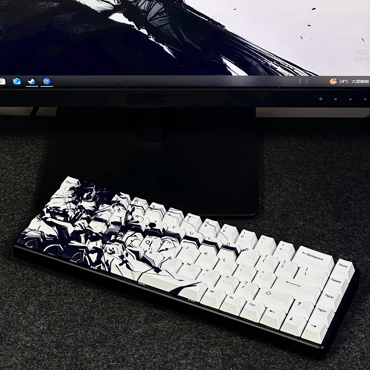 Detailed texture view of Kawasaki Cherry Keycap Set Durable PBT artisan design