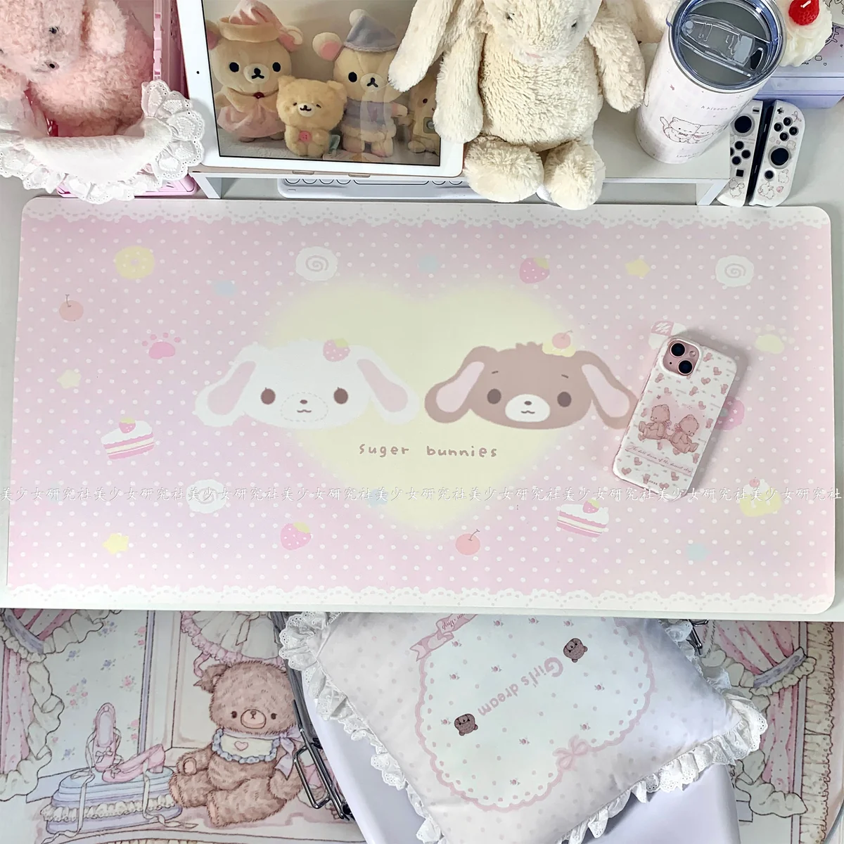 View of the large 80x40cm PU desk mat in a workspace setup, highlighting its generous size