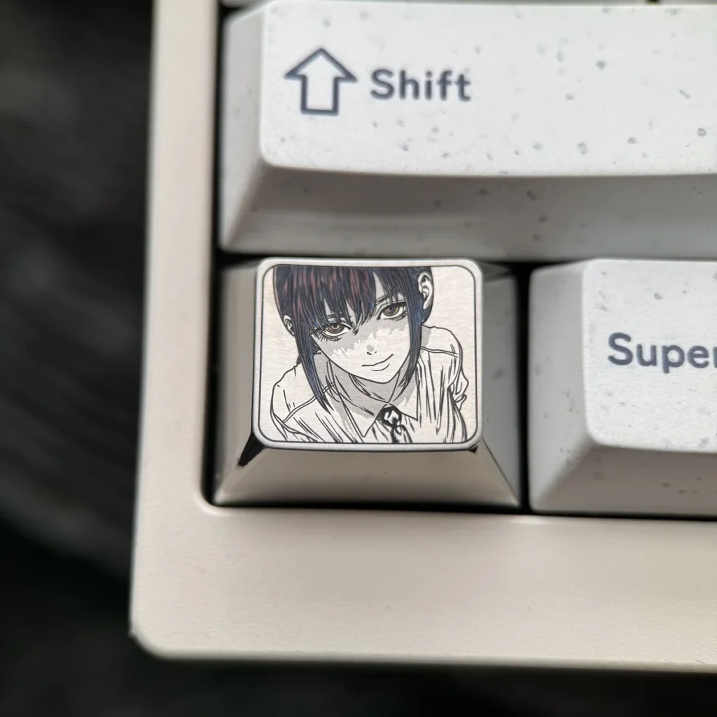Makima Titanium Keycap on a mechanical keyboard, showcasing Chainsaw Man design