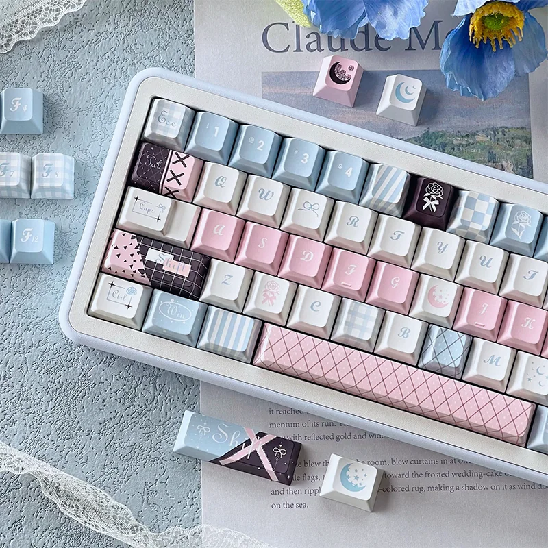 Close-up of Moonlit Rose Series Keycap Elegant Moonlit Rose highlighting handcrafted details and finish