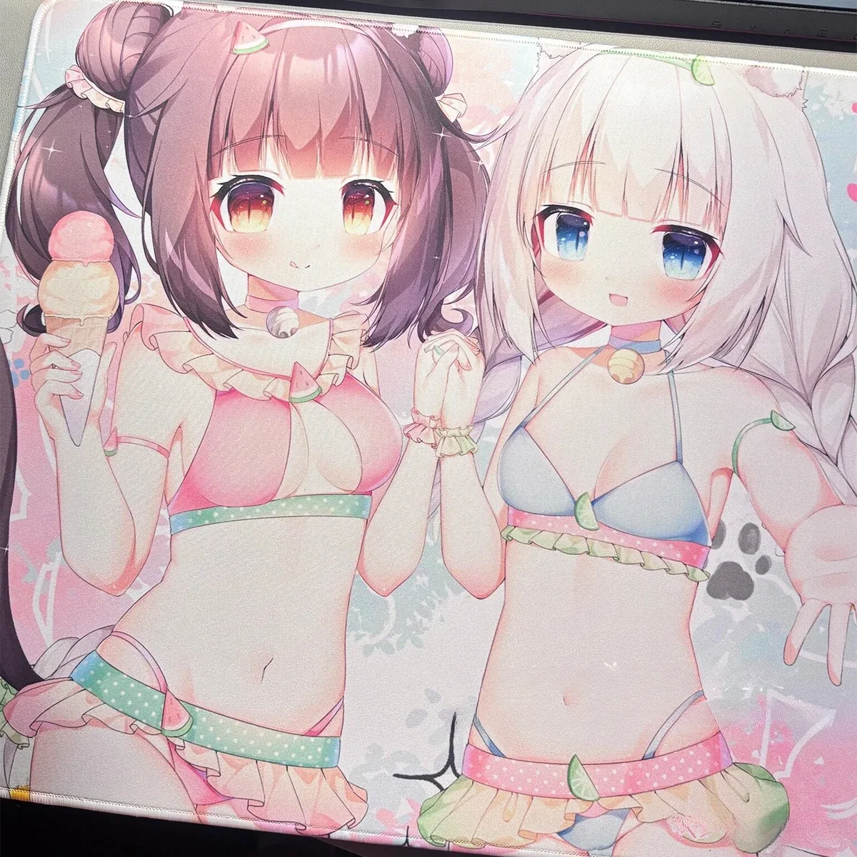Side profile view of Nekopara Mouse Pad, highlighting unique texture