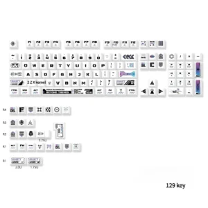 Packaging of Warframe PBT Keycap Set, ready for shipping from Noveltykeycaps