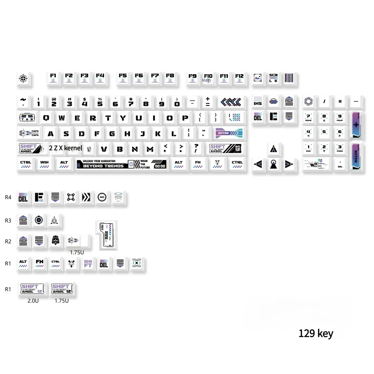 Packaging of Warframe PBT Keycap Set, ready for shipping from Noveltykeycaps