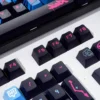 Detail view of PBT Dye-Sub legends on Jinx keycaps