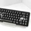 Detail shot of PBT dye-sublimation legends on Black Blade keycap