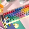 Ergonomic feel of PBT Cherry profile keycaps on a keyboard