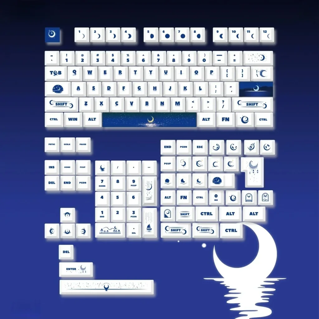 Texture detail of PBT material on Sea Moon keycap