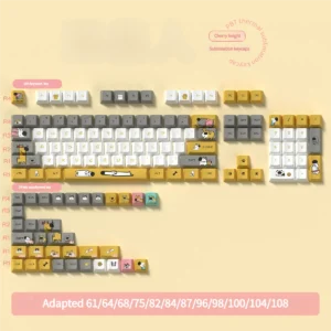 Image demonstrating the durability and fade-resistance of PBT dye-sub legends on the Playful Dog Keycap Set.