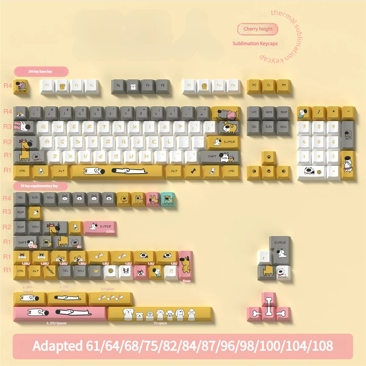 Lifestyle shot of Playful Dog Keycap Set enhancing a desk setup, bringing warmth and personality.