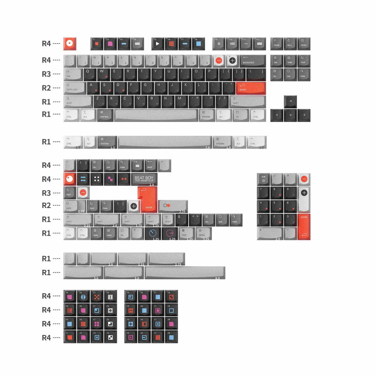 Close-up of Premium Smiling Rhythm Keycap Durable PBT crisp highlighting handcrafted details and finish