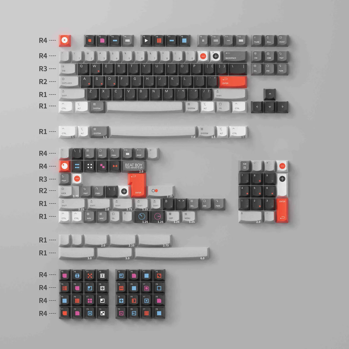 Detailed texture view of Premium Smiling Rhythm Keycap Durable PBT crisp artisan design
